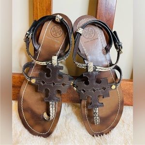 Do Not Buy - Reserved for ToriRose Tory Burch Phoebe Snake-Embossed Sandal - 7.5